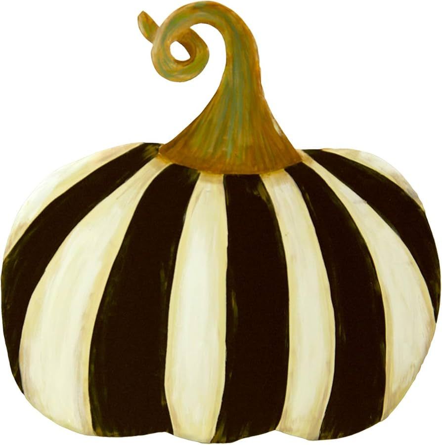 The Round Top Collection - Black & White Striped Pumpkin Short - Metal | Amazon (US)