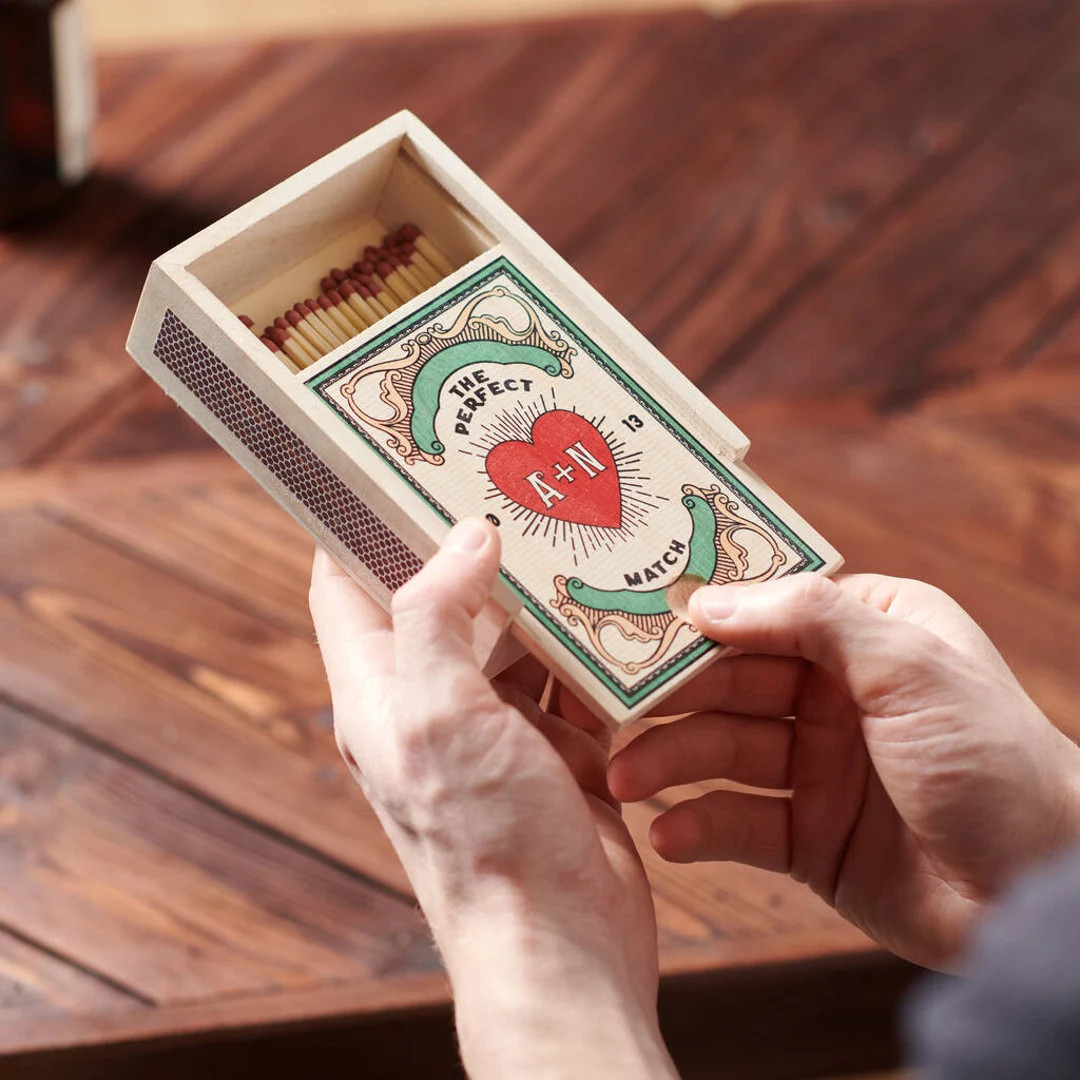 Personalised Couples Large Matchbox - Etsy | Etsy (US)