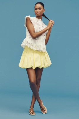 By Anthropologie Sleeveless High-Neck Lace-Inset Blouse | Anthropologie (US)
