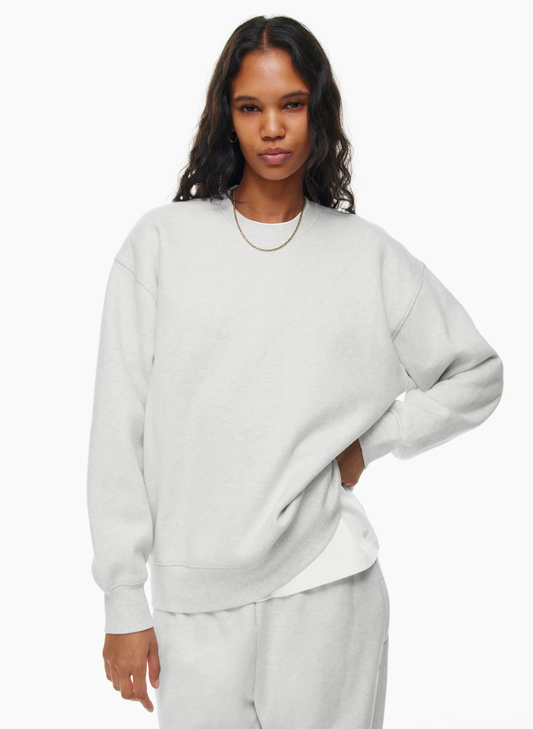 COZY FLEECE BOYFRIEND CREW SWEATSHIRT | Aritzia