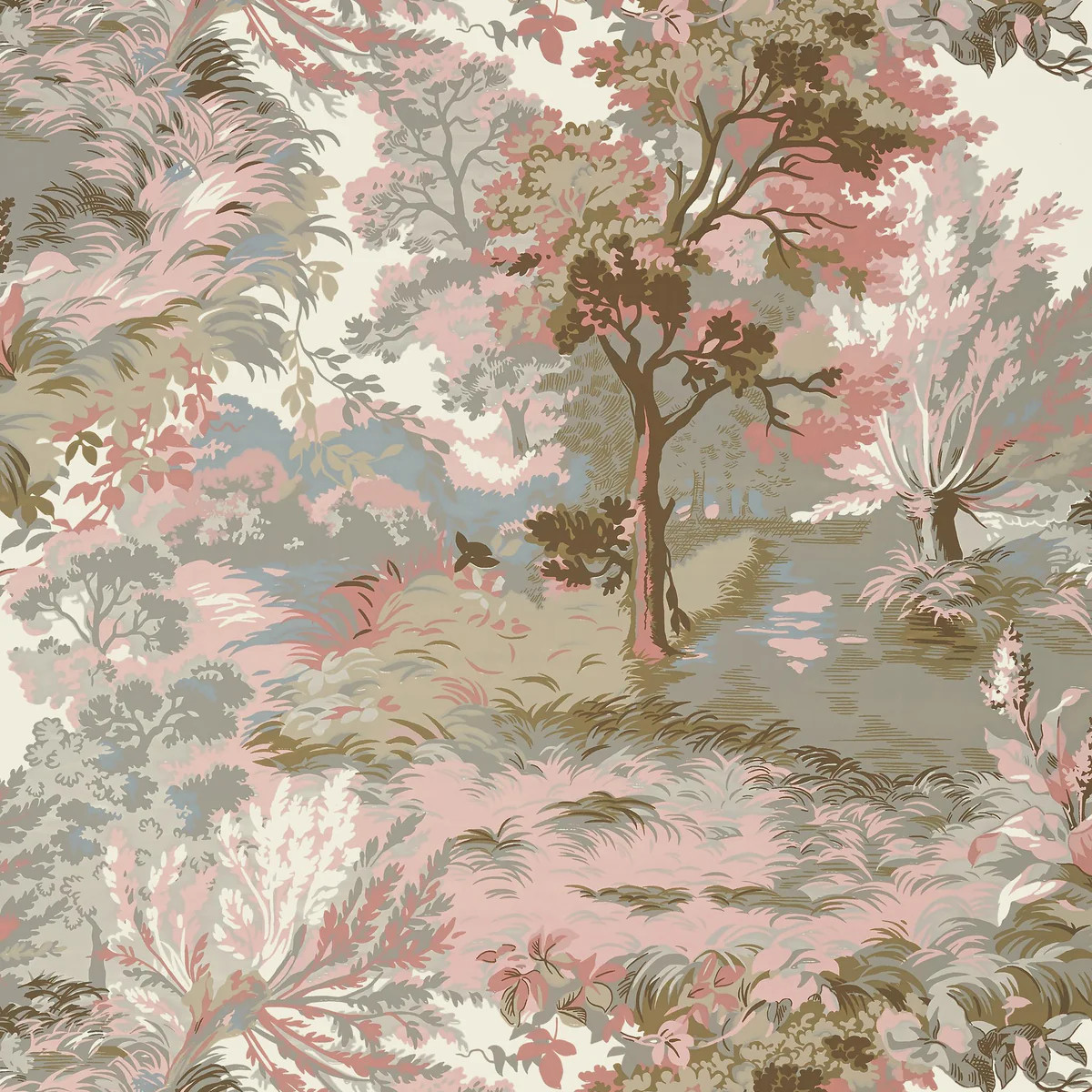 Thibaut Lincoln Toile Blush Wallpaper | DecoratorsBest