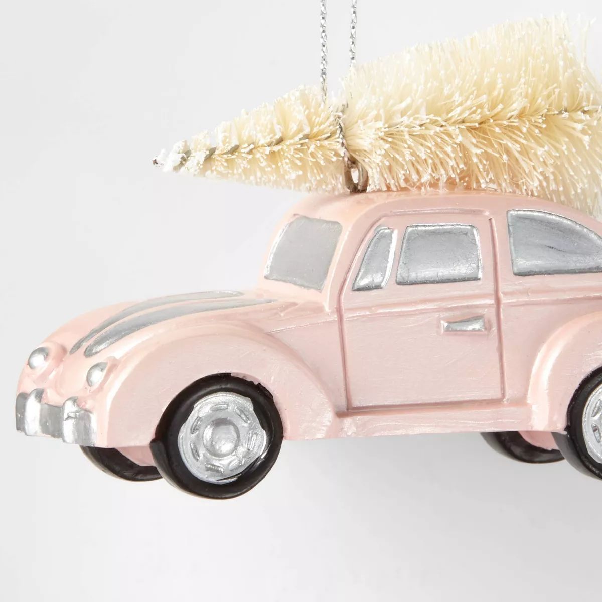 Car with Bottle Brush Christmas Tree Ornament Pink - Wondershop™ | Target