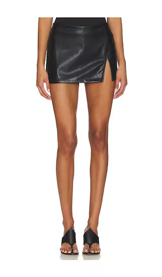 superdown Miley Faux Leather Skort in Black. - size XS | Revolve Clothing (Global)