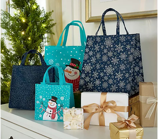 Kringle Express 24-pc Reusable Gift Totes & Hang Tags - QVC.com | QVC