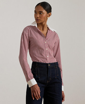 Lauren Ralph Lauren Women's Striped Broadcloth Shirt - Macy's | Macy's