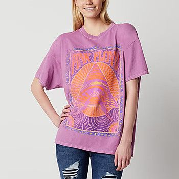New World Juniors Pink Floyd Womens Short Sleeve Graphic T-Shirt | JCPenney