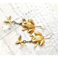 Frog Earrings Good Luck Gold & Toad Prince | Etsy (US)