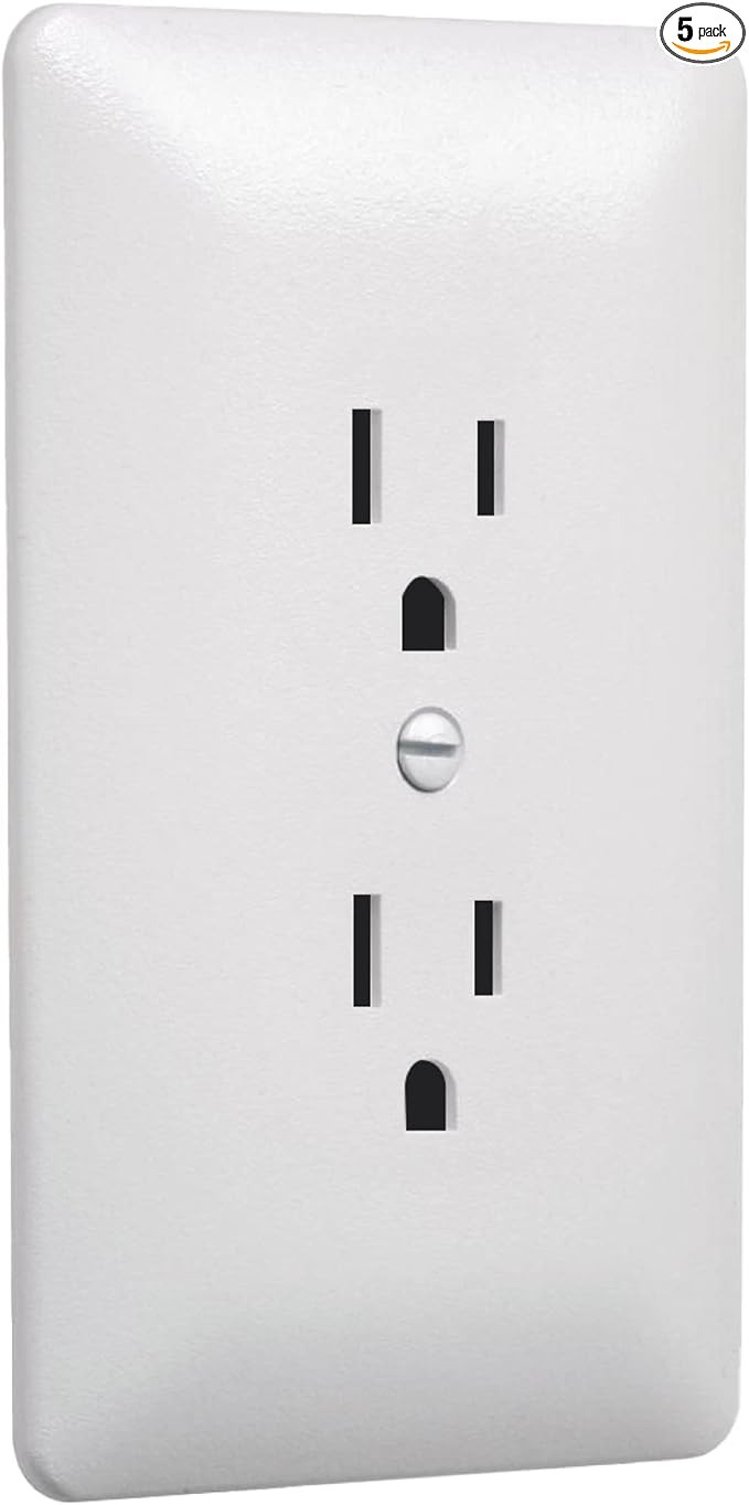TayMac MW2000W Masque 2000 Series 1-Gang Nonmetallic Decorator Style Duplex Cover-Up Wall Plate, ... | Amazon (US)