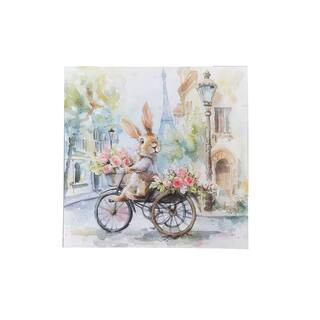 12" x 12" Paris Bunny on Bike Wall Canvas by Ashland® | Michaels | Michaels Stores