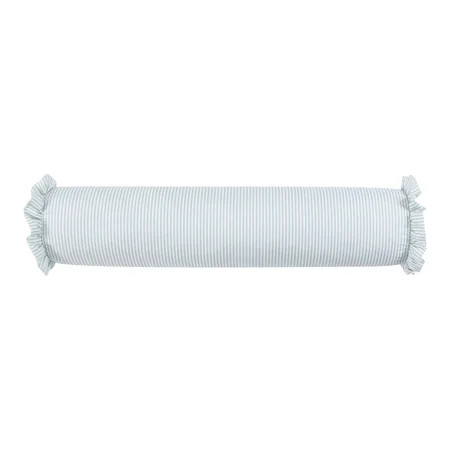 Home Decor Collection 8" x 36" Blue Striped Ruffle Bolster Decorative Pillow | Walmart (US)
