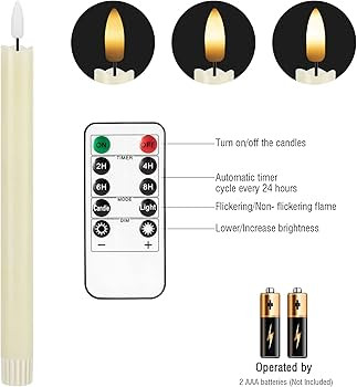 Flameless Candles with Remote Timer, 6Pack Real Wax Battery Operated Candles Flickering Flame, Wa... | Amazon (US)
