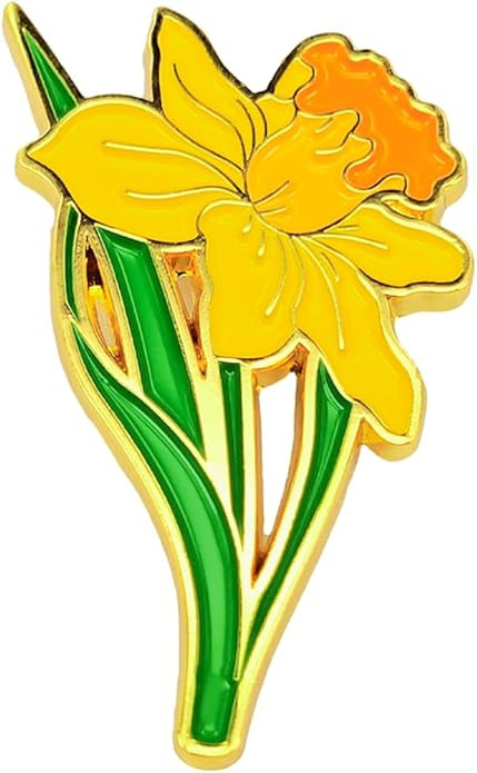 Enamel Pin,Yellow Daffodil Lapel Pin,Hope And Optimism Badge,Pin For Birthday Wedding Anniversary... | Amazon (US)
