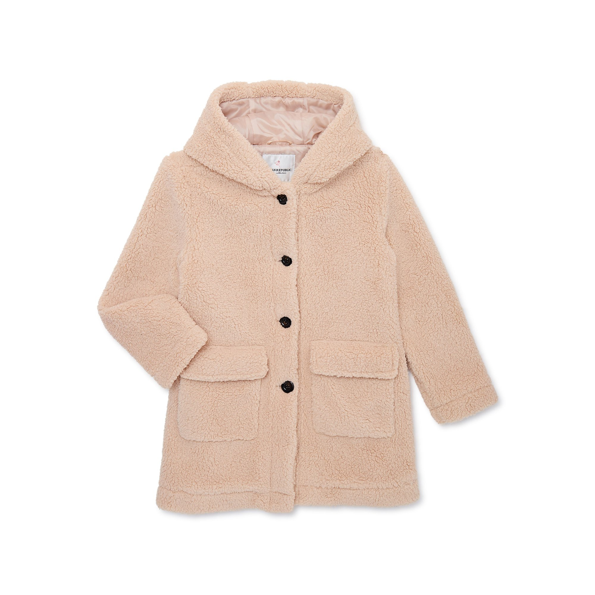 Urban Republic Girls Hooded Sherpa Coat, Sizes 4-16 | Walmart (US)