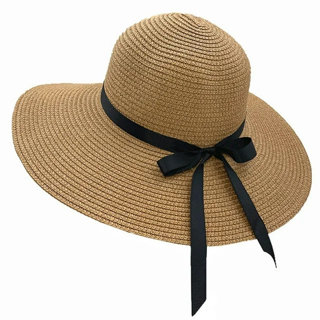 BCOOSS Summer Sun Hat for Women Wide Brim Sun Protection Women Straw Hat for Beach and Fishing, K... | Walmart (US)