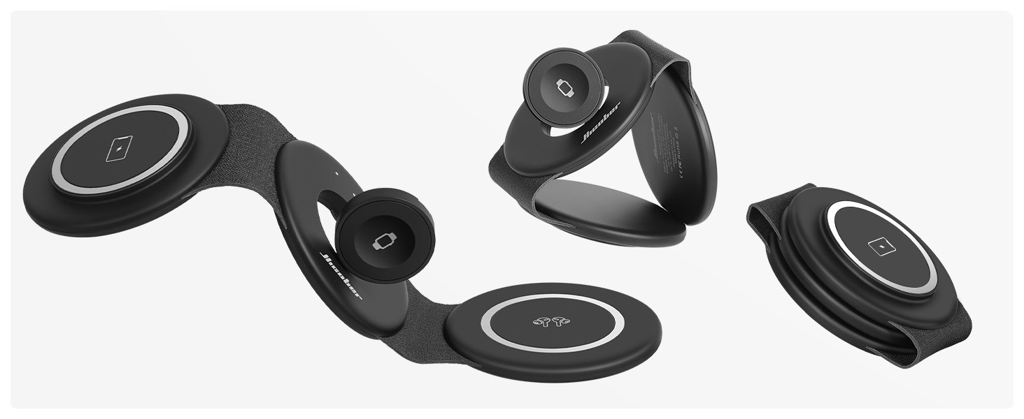 Travel 3 in 1 Charging Station for Apple Magsafe Charger, Hicober Foldable Wireless Charger Stand... | Amazon (US)