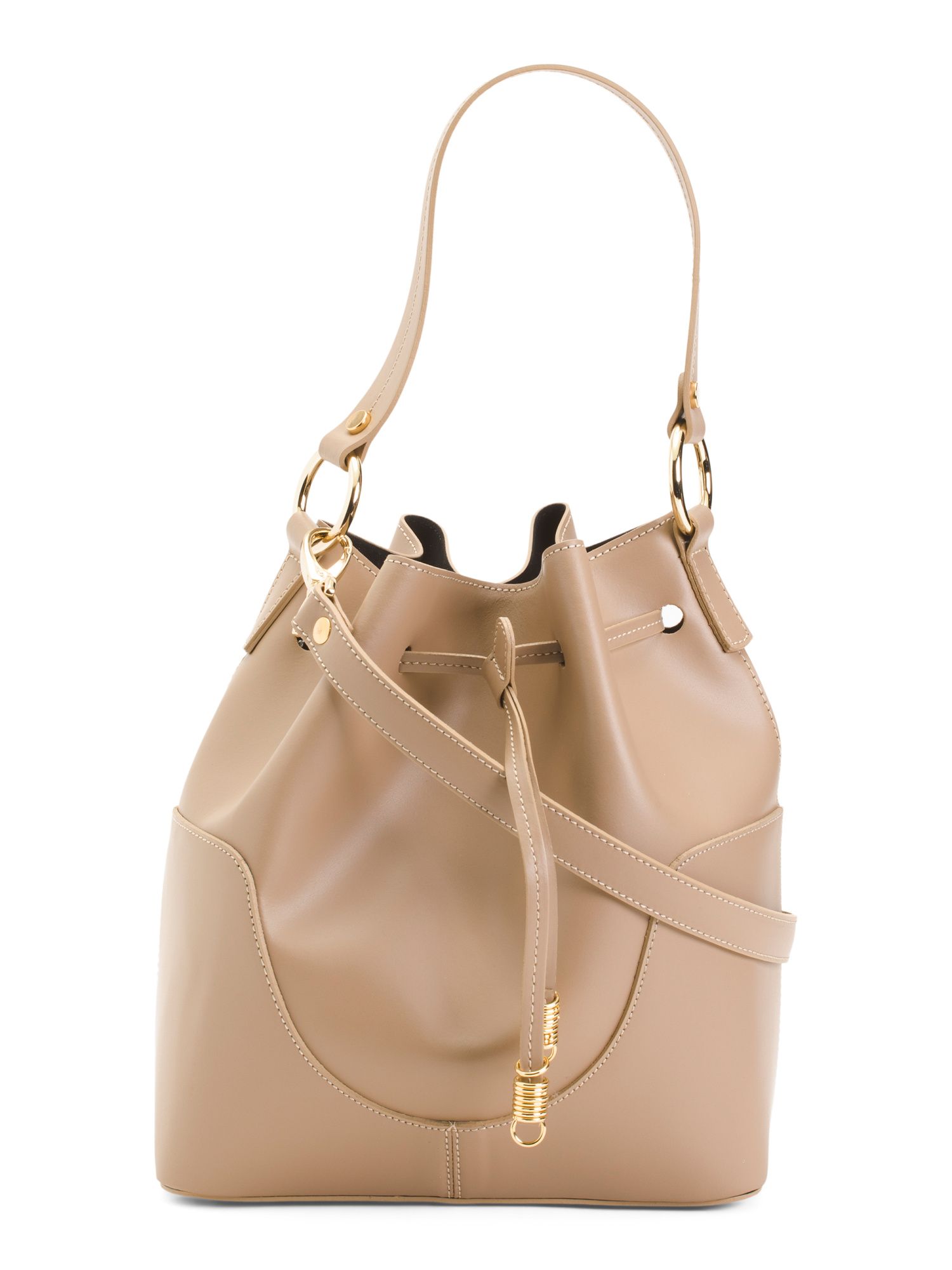 Made In Italy Leather Bucket Bag | TJ Maxx