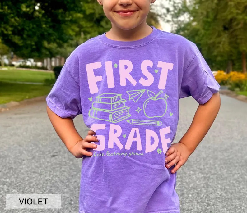 First Grade Shirt Kids First Day of School Shirt, 1st Grade Girl Shirt, Back to School Tee, Girls... | Etsy (Global)