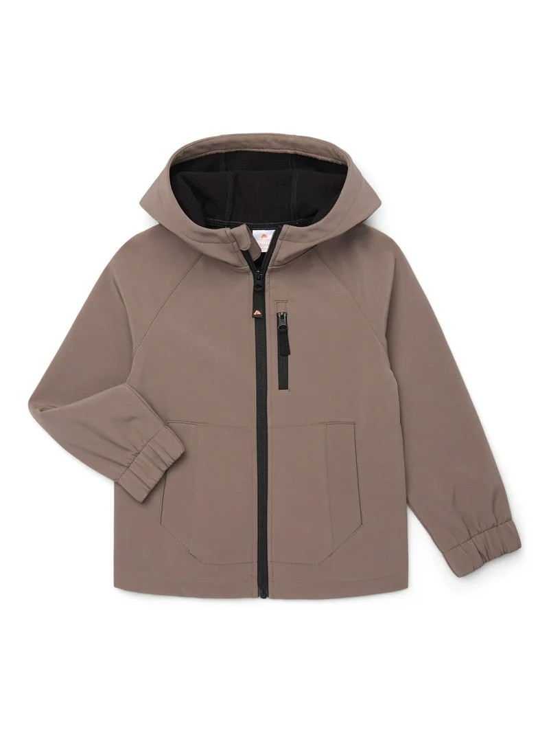 Ozark Trail Little and Big Boys Hooded Softshell Jacket, Lightweight, Sizes 4-18 - Walmart.com | Walmart (US)