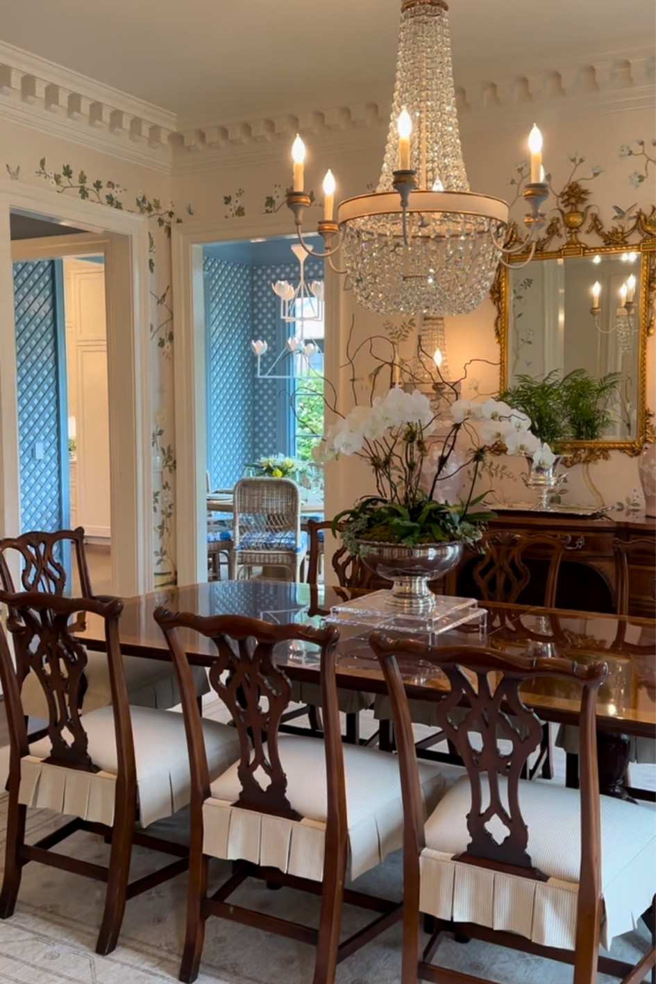 Holiday ready! This dining room has gotten a lot of love on Instagram and for good reason. This image was taken during a home tour I did with the builder, John Sanders, in Raleigh, NC. The chandelier was a showstopper from Visual Comfort and goes on sale next week during the Black Friday Sale! Add to cart and checkout next week for an automatic 20% off and free shipping!#LTKCyberWeek

#LTKSaleAlert #LTKHome