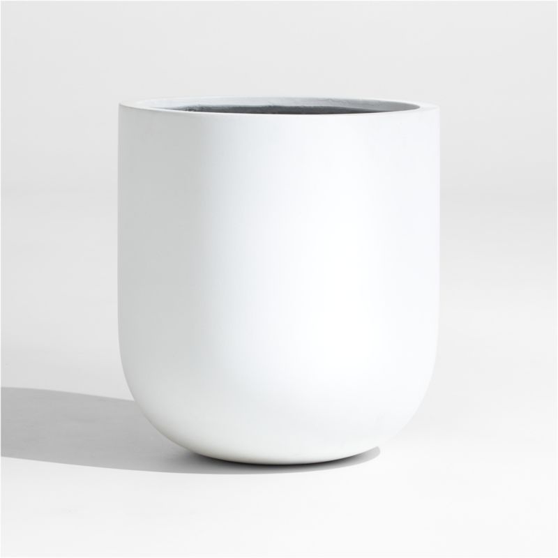 Junio Medium Round White Planter 17.5" + Reviews | Crate & Barrel | Crate & Barrel