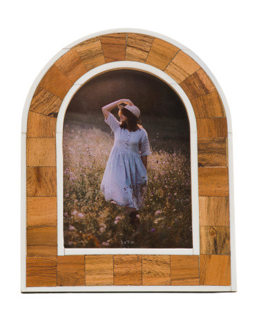 5x7 Wood Inlay Arch Tabletop Photo Frame | TJ Maxx