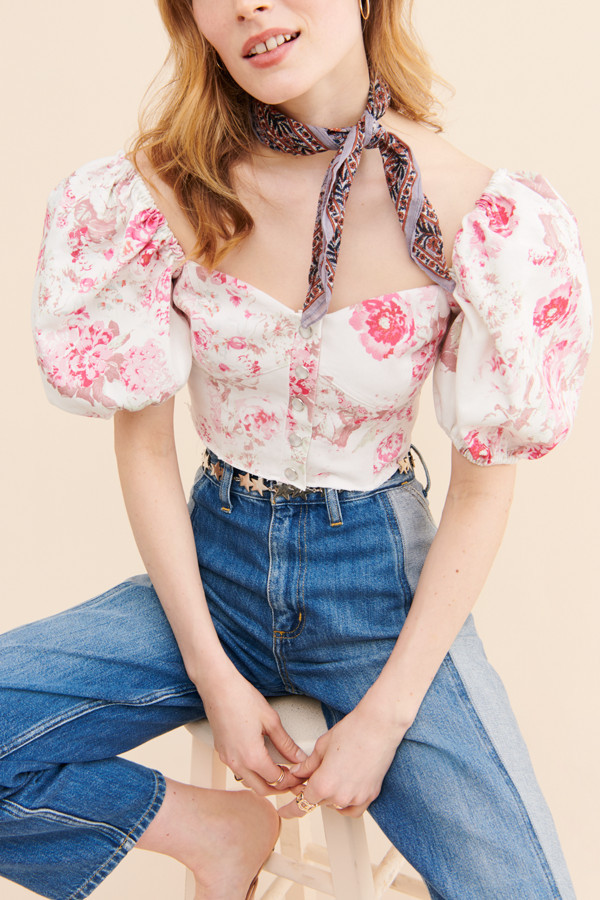 Chamomile Denim Crop Top | Nuuly