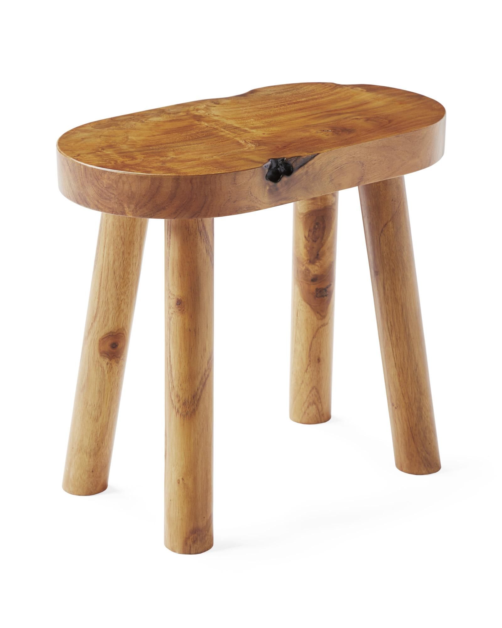 Teak Oval Stool | Serena and Lily