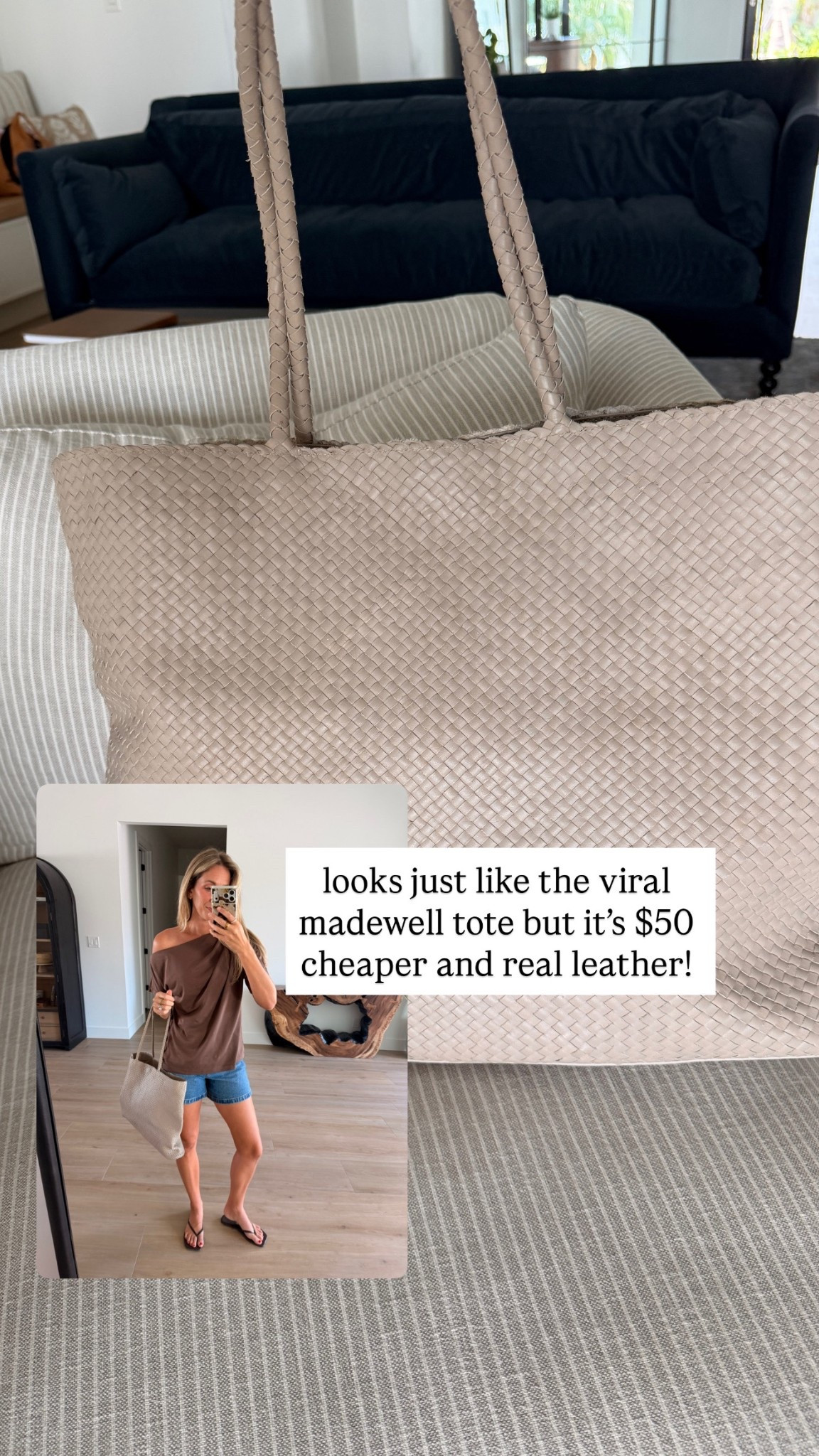 Woven tote 

#LTKootd