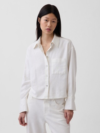 Linen-Cotton Oversized Shirt | Gap (US)