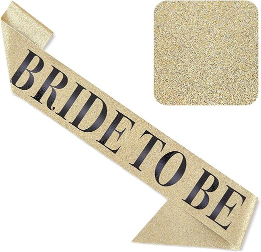 CORRURE 'Bride to Be' Sash for Bachelorette Party - Bridal Shower Gold Glitter Sash with Black Fo... | Amazon (US)
