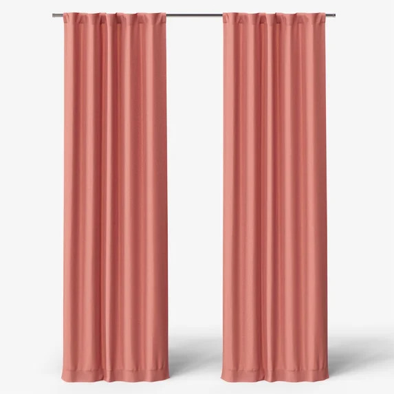 Mainstays Kids Pink Solid Blackout Rod Pocket with Back Tabs Curtain Panel Pair, Set of 2, 30" W ... | Walmart (US)