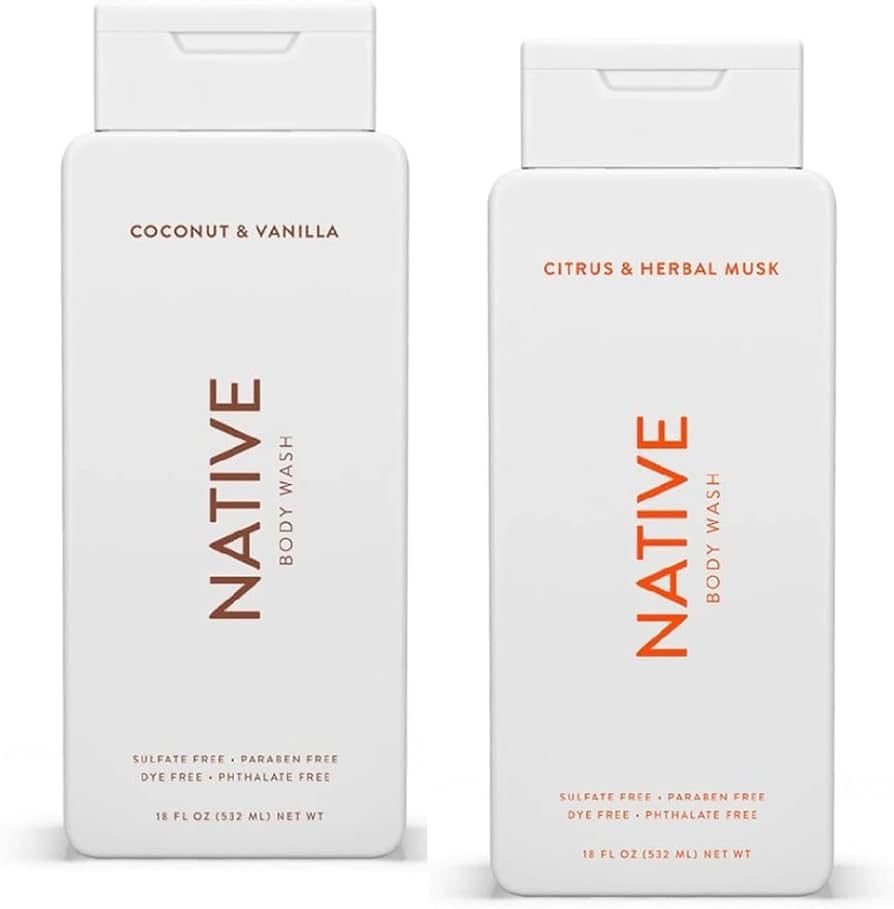 Native Body Wash Twin Pack - 1 Coconut and Vanilla & 1 Citrus and Herbal Musk - 18 oz (532ml) Eac... | Amazon (US)