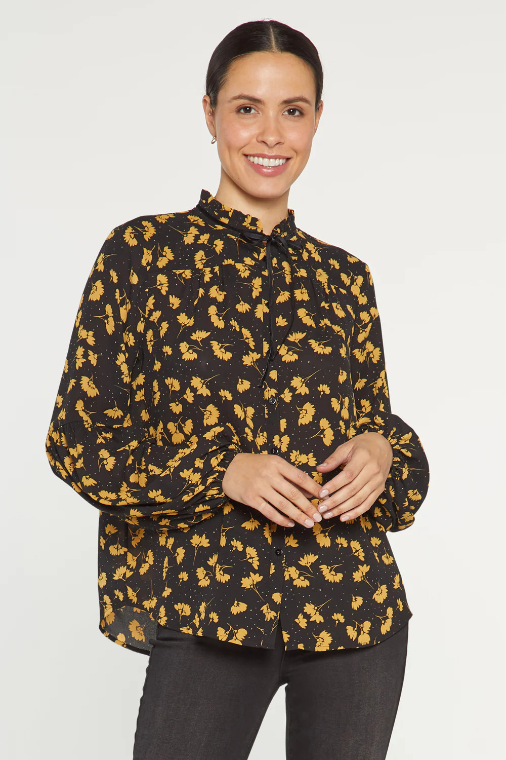 Bishop Sleeve Peasant Blouse - Eastbank Garden | NYDJ