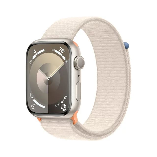 Apple Watch Series 9 GPS 45mm Starlight Aluminum Case with Starlight Sport Loop. Fitness Tracker,... | Walmart (US)