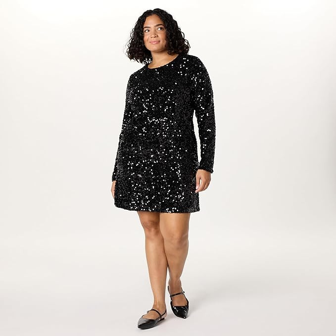 The Drop Women's Luz Sequin Long Sleeve Mini Dress | Amazon (US)