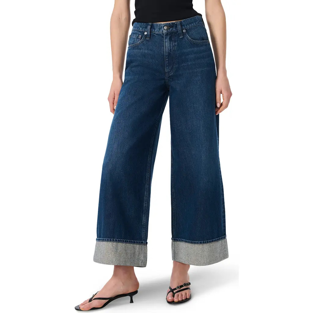 rag & bone Sofie Jewel Cuff High Waist Ankle Wide Leg Jeans in Dawn Jewel at Nordstrom Rack, Size 30 | Nordstrom Rack