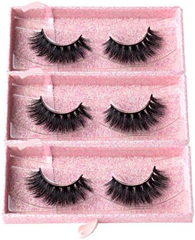 Arimika 3 Packs Fluffy Long Thick Dramatic Look Handmade Reusable 3D Mink False Eyelashes D008 | Amazon (US)