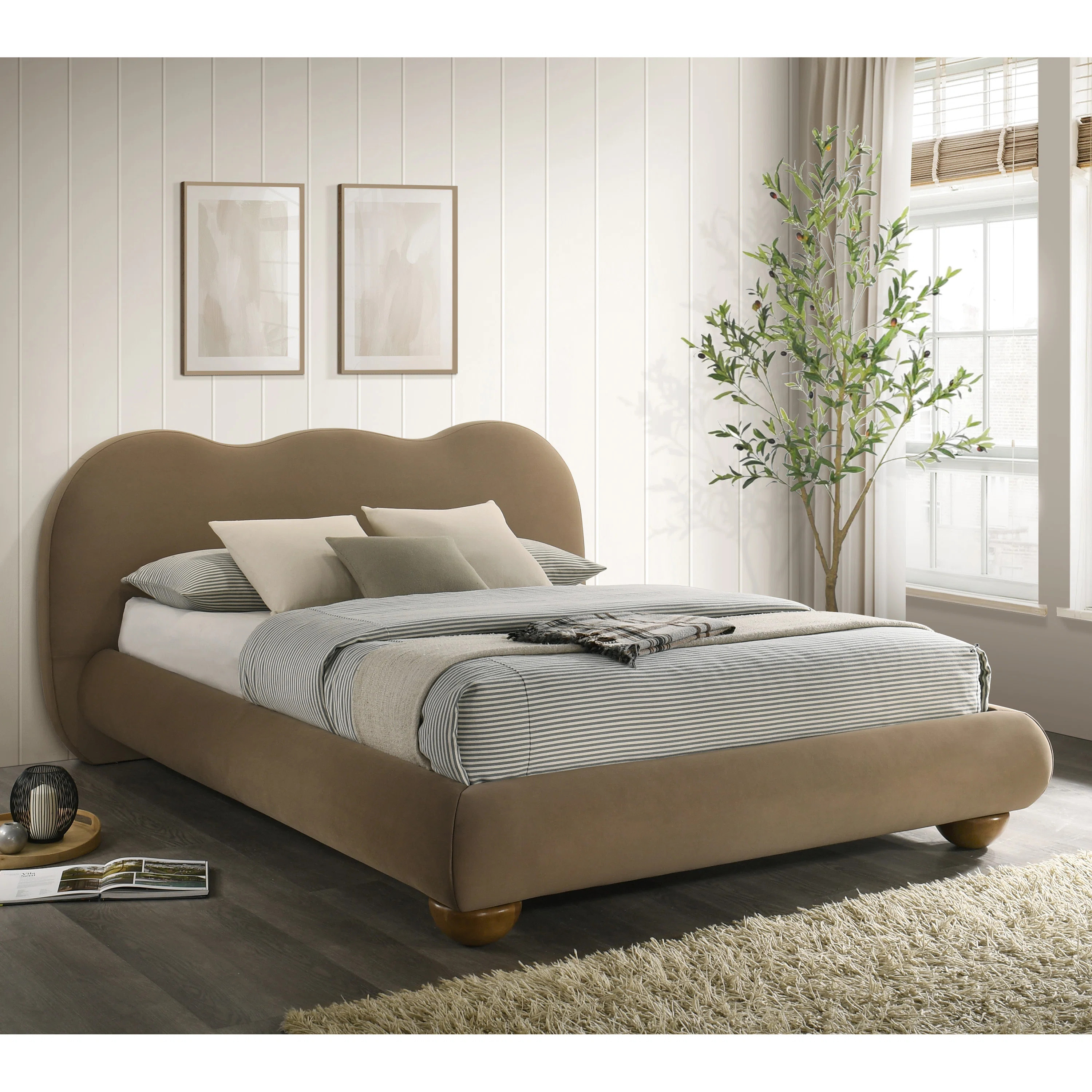 Mirelle Camel Headboard Platform Bed | Wayfair North America