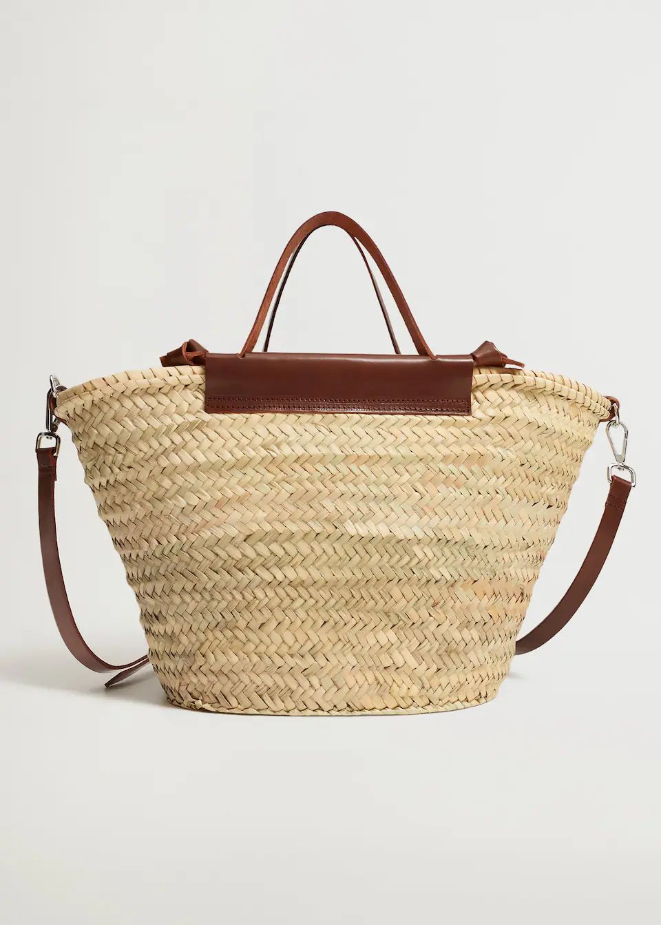 Leather handmade maxi basket bag | MANGO (UK)