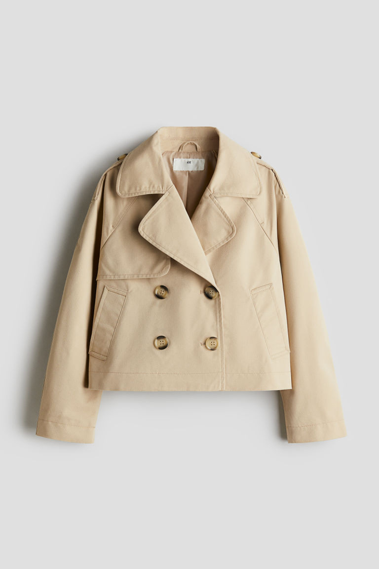 H & M - Short Trench Coat - Beige | H&M (US + CA)