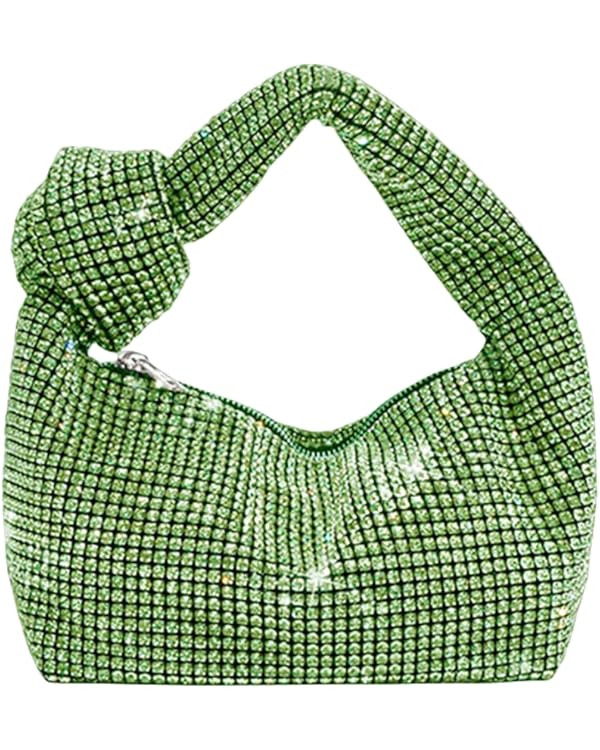 UMREN Bling Full Glitter Knotted Handbag for Women Crystal Rhinestone Hobo Dumpling Bag Diamond E... | Amazon (US)