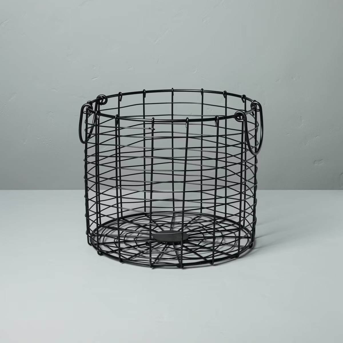 Round Wire Storage Basket with Handles Black - Hearth & Hand™ with Magnolia | Target