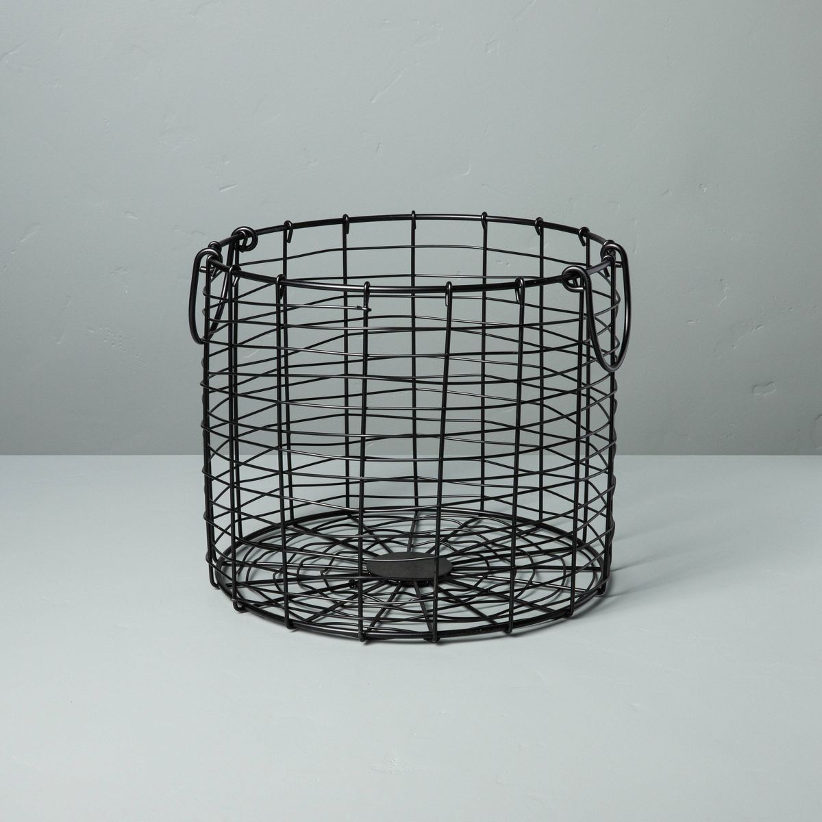 Round Wire Storage Basket with Handles Black - Hearth & Hand™ with Magnolia | Target