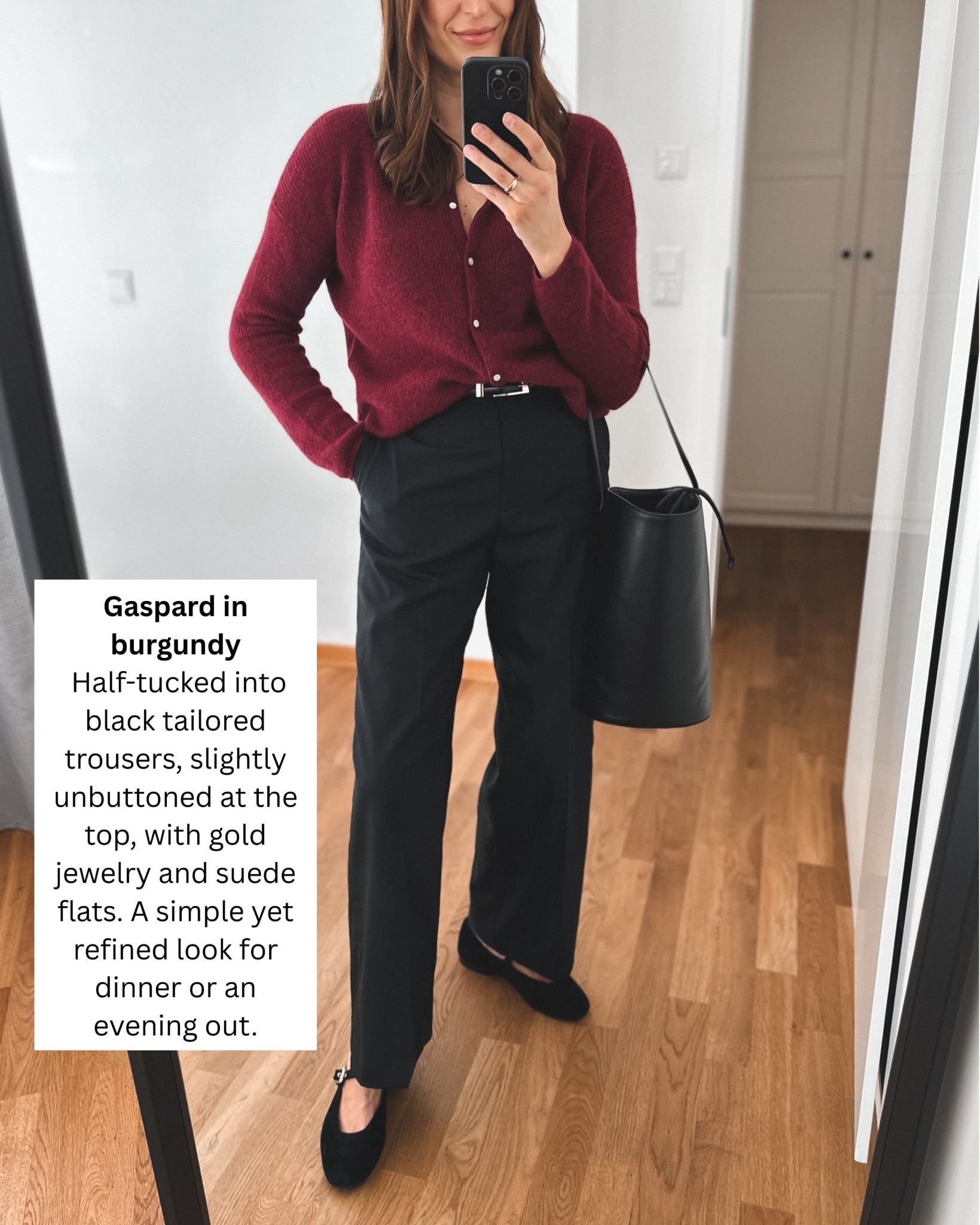 Black and burgundy outfit 