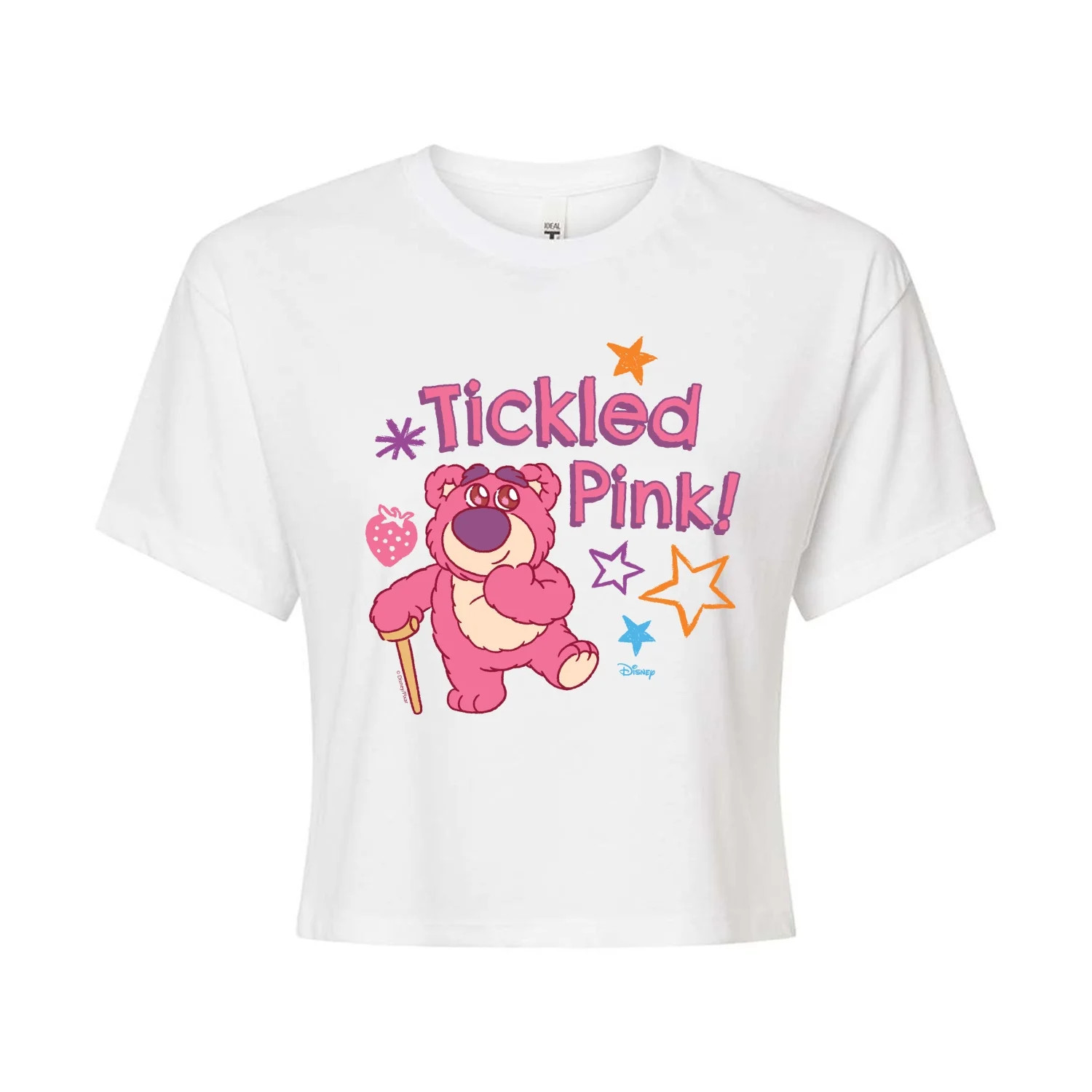 Toy Story - Lotso Tickled Pink - Juniors Cropped Cotton Blend T-Shirt | Walmart (US)