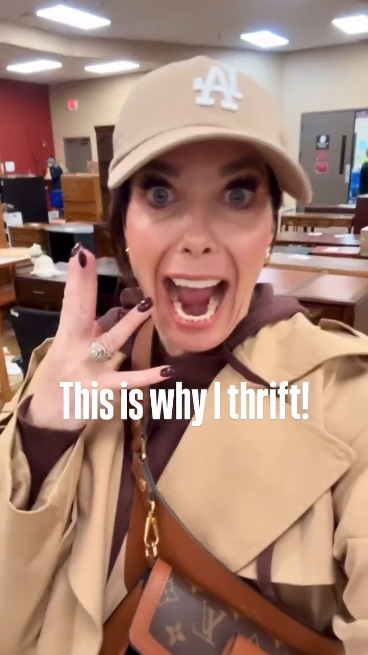 THIS is why I thrift! I knew the moment I saw this desk it was a treasure!  The wood detail and leather top 😍 I didn’t realize just how much they go for online though! Would you have snagged this or left it behind?

#thrifting #thriftfinds #thriftedhome #thriftedfinds

Linking my thrifting look + some similar desks I found online if you’re in the market! 

#LTKHome #LTKSeasonal #LTKStyleTip