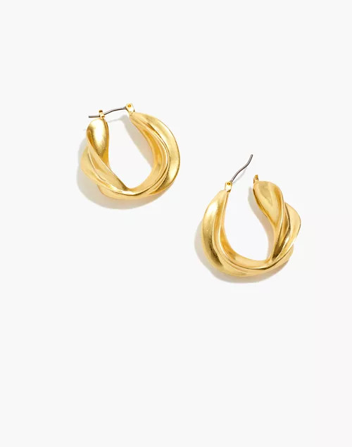 Sculptural Medium Hoop Earrings | Madewell