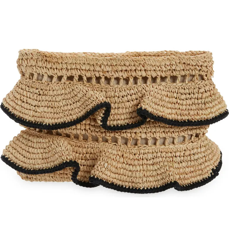 Joey Ruffle Raffia Clutch | Nordstrom