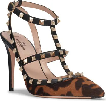 Valentino Garavani Rockstud Genuine Calf Hair Pointed Toe Pump (Women) | Nordstrom | Nordstrom