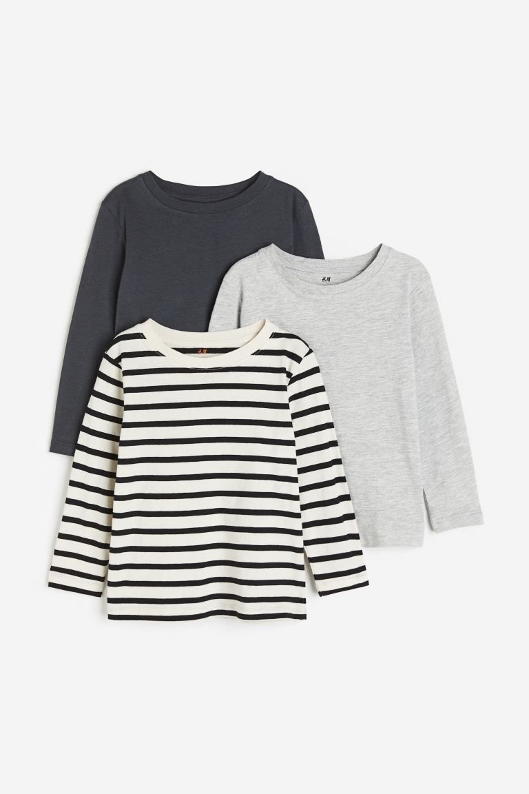 3-pack Long-sleeved T-shirts | H&M (US + CA)